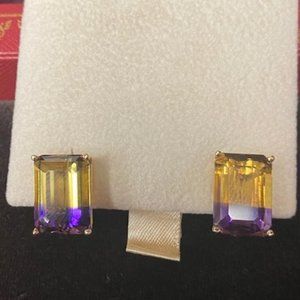 14KG Citrine and Amethyst Earrings